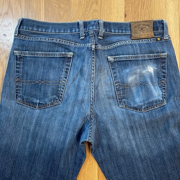 Lucky Brand 361 Vintage Straight Medium Wash Men's Classic Blue Jeans 34x34 - Picture 9 of 11